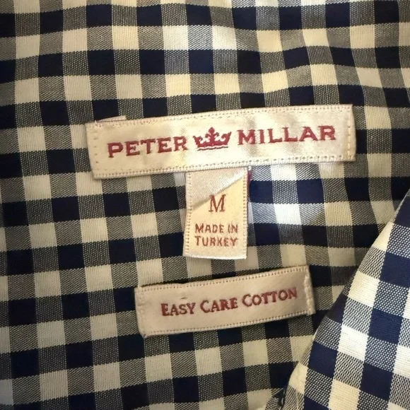 Men’s Plaid Peter Millar Shirt - Size Medium - Picture 3 of 5